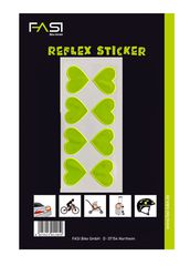 Reflex-Sticker Herzen / gelb