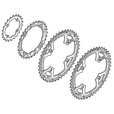 DEORE M510 4-Arm-Kettenblätter 9-fach LØ 64/104 mm / silber / 44 Zähne