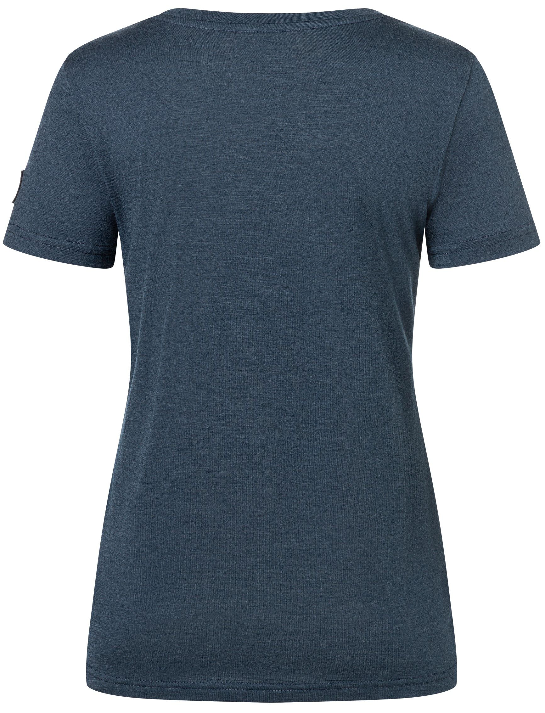BICYCLE NOMAD BIO Damen-Kurzarm-Merino-Shirt / blueberry/feather grey / S