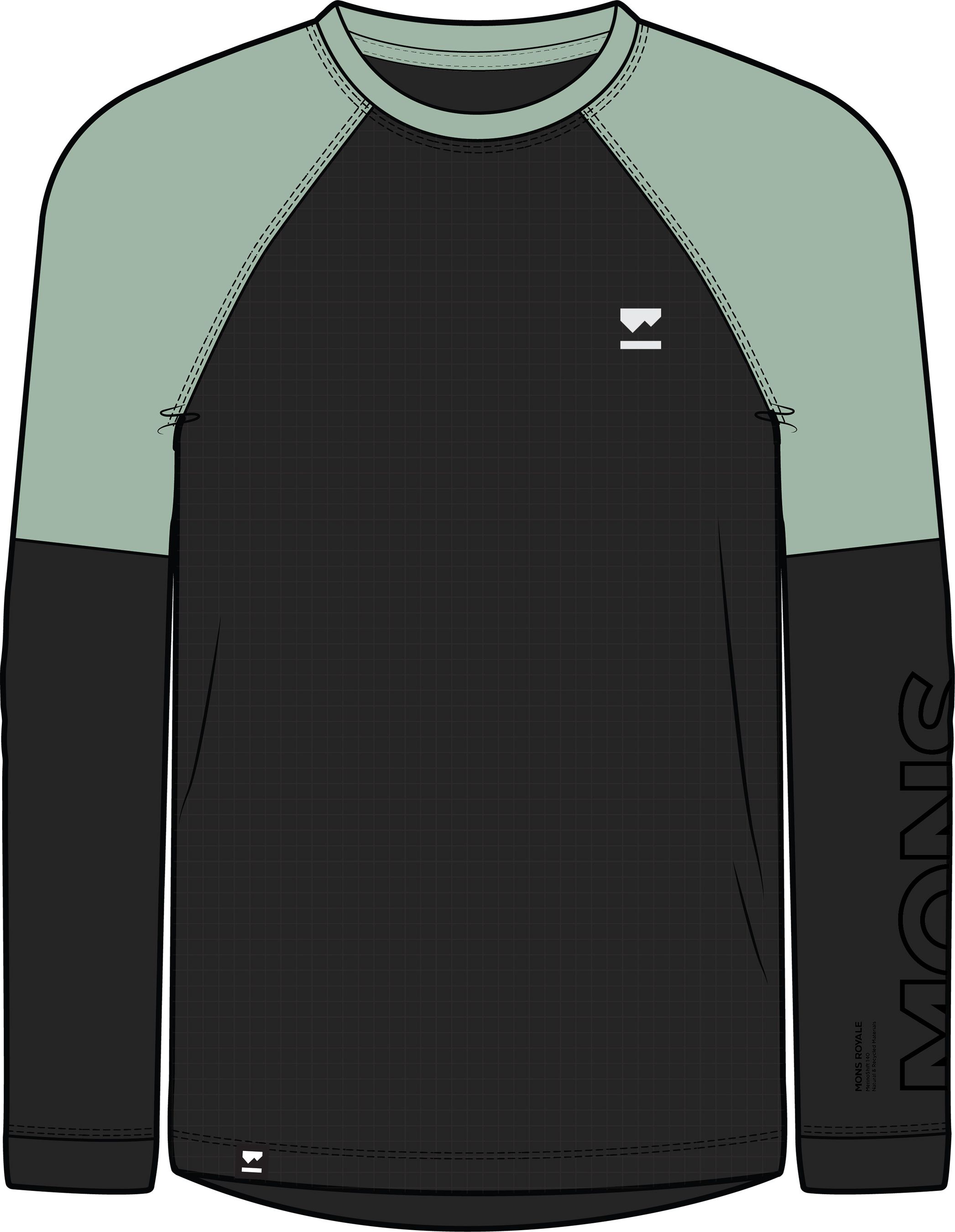 TARN WIND Herren-Merino-Langarmshirt mit Windschutz / glacier/black / L