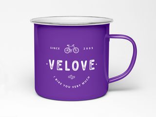 Emaille-Tasse / lavendel