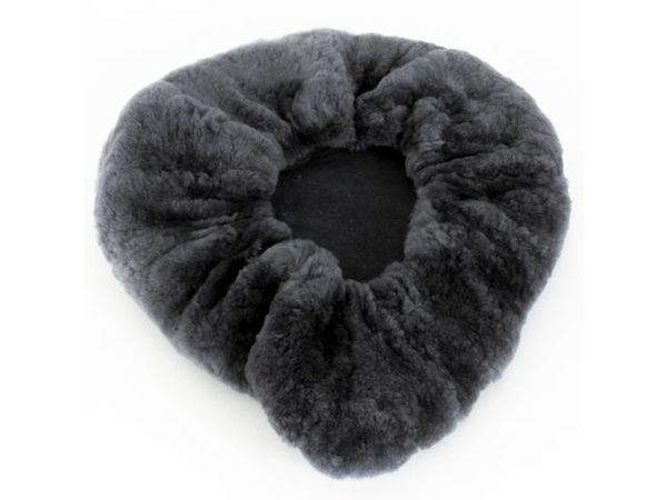 Saddle cover Lamskin black / schwarz-grau