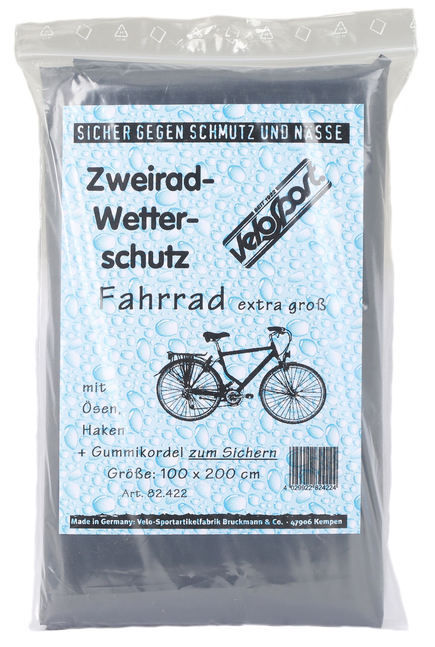 PLASTO Veloschutzhülle / grau / 100x200cm