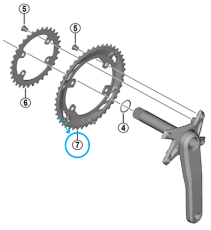 Kettenblatt Cues FC-U6010 Double / schwarz / 46 Zähne