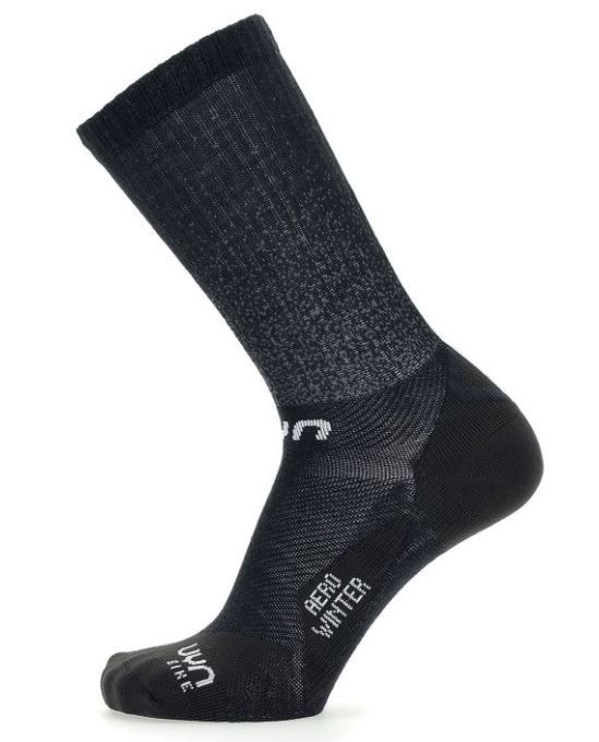 CYCLING AERO WINTER SOCKS / black white / 35-38