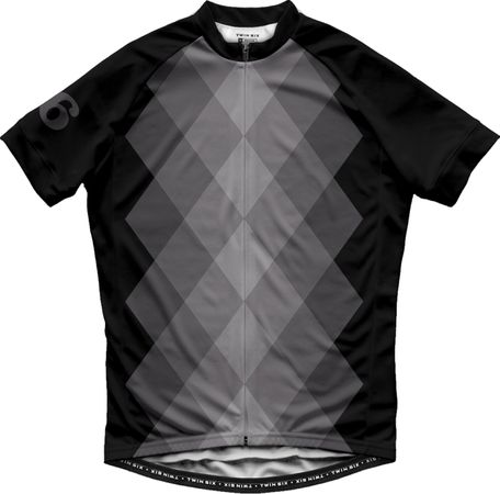 THE ARGYLE Herren-Kurzarmtrikot / black/gray / XL