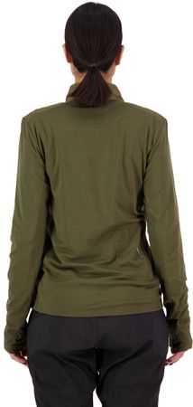 REDWOOD WIND Damen-Merino-Langarmtrikot mit Windschutz / dark olive / L
