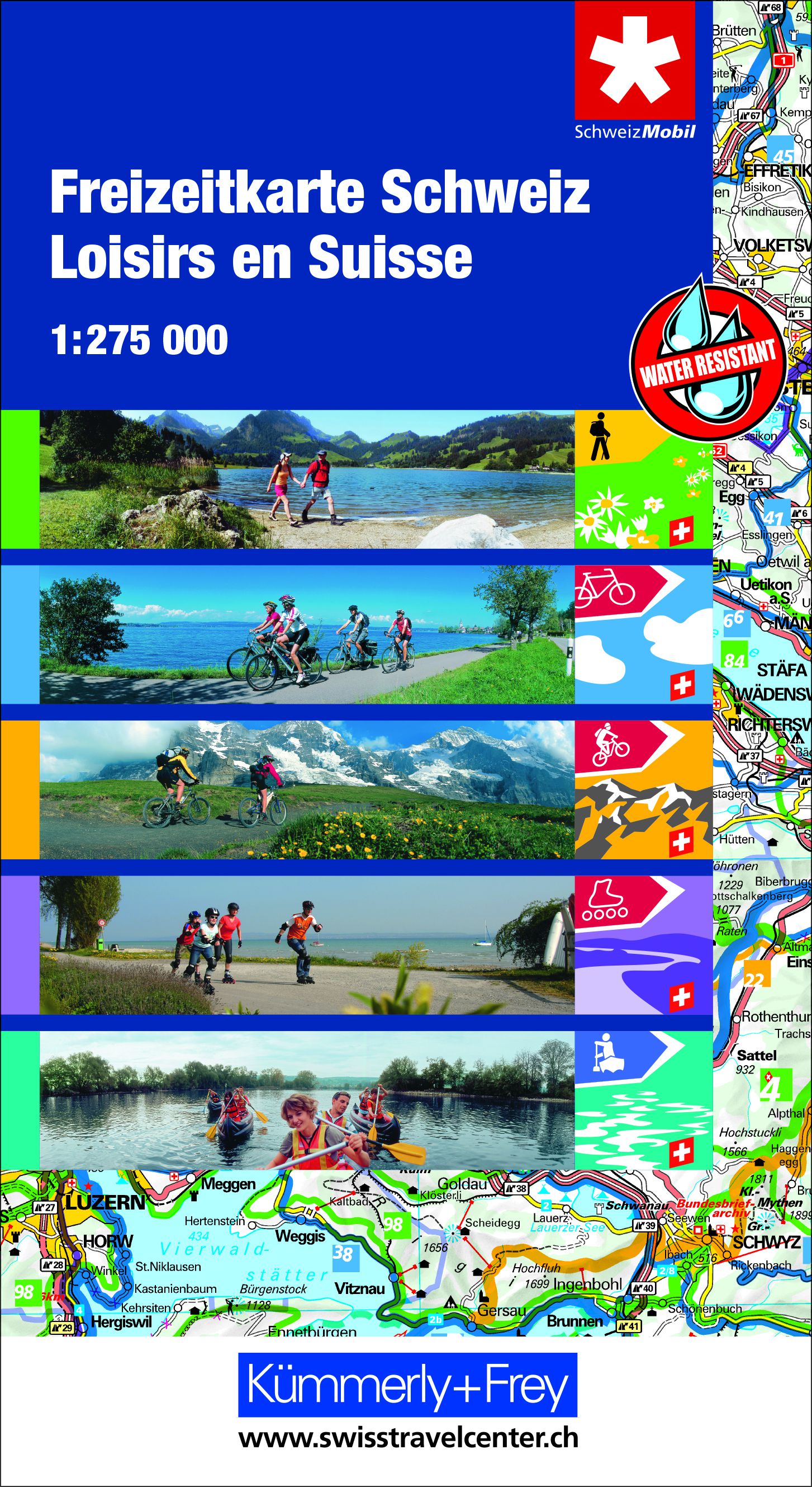 Freizeitkarte Schweiz 1:275'000