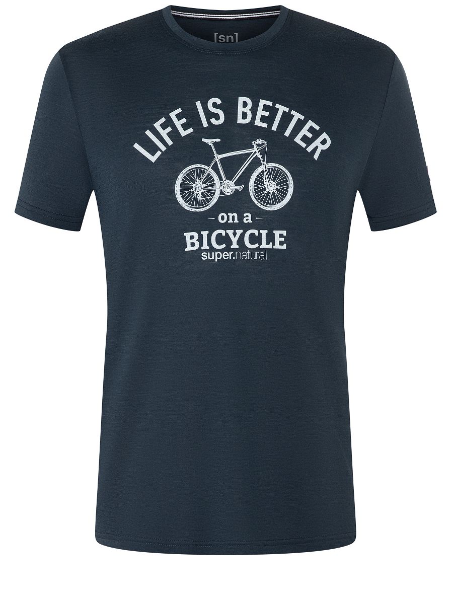 BETTER BIKE Herren-Merino-Kurzarmshirt / blueberry / S