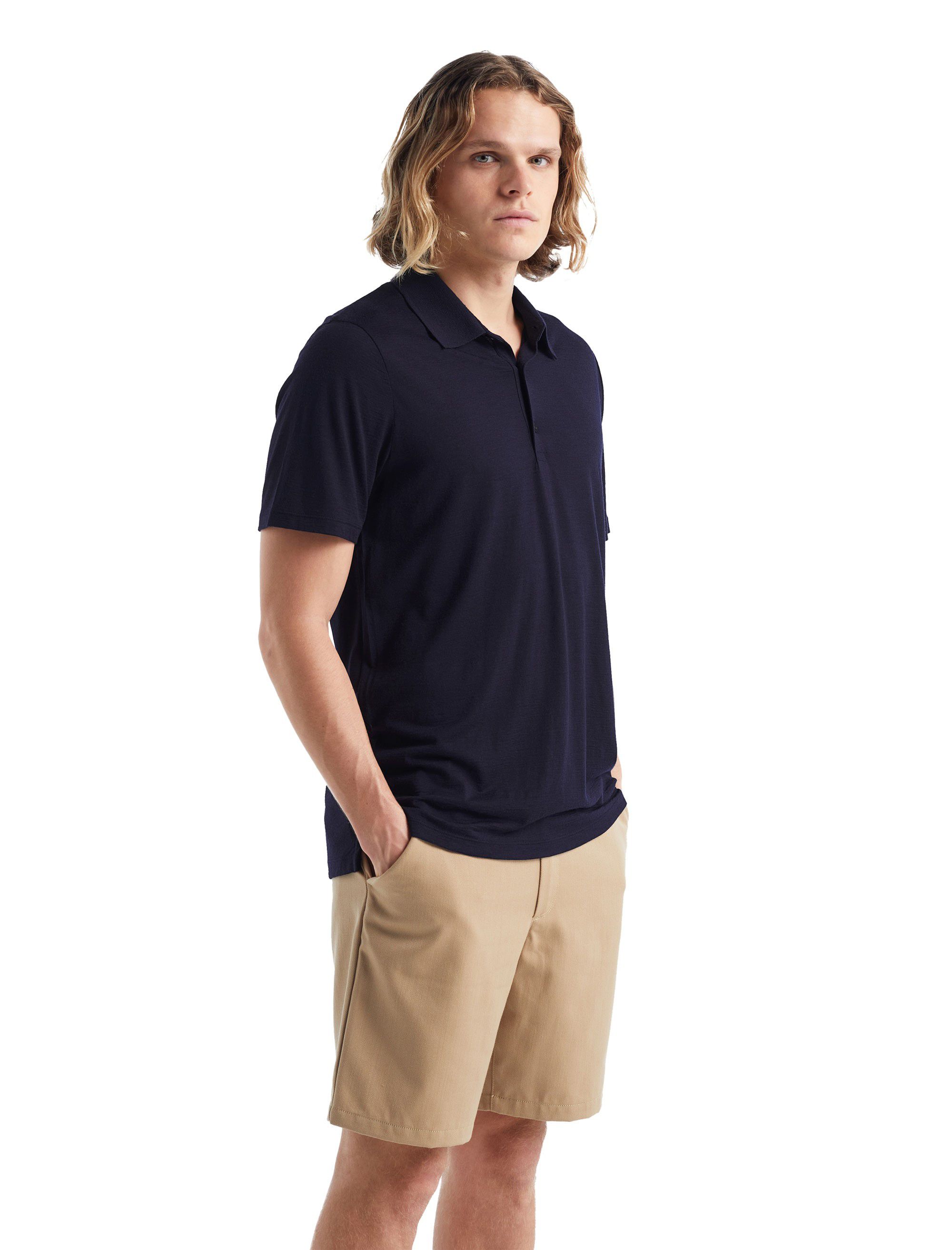 TECH LITE II Herren-Merino-Kurzarm-Poloshirt / midnight navy / XL