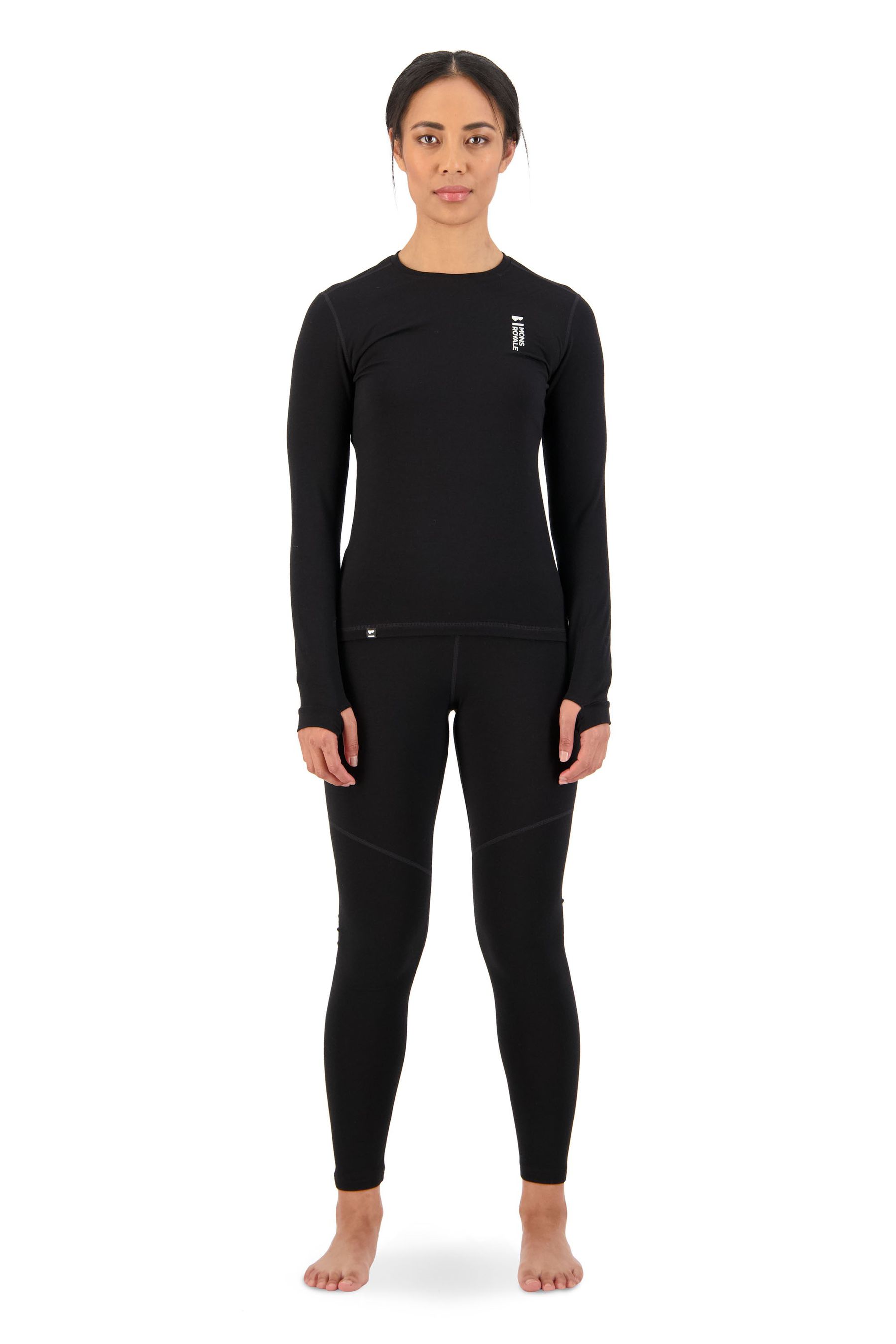 CASCADE Damen-Merino-Langarmshirt / black / M