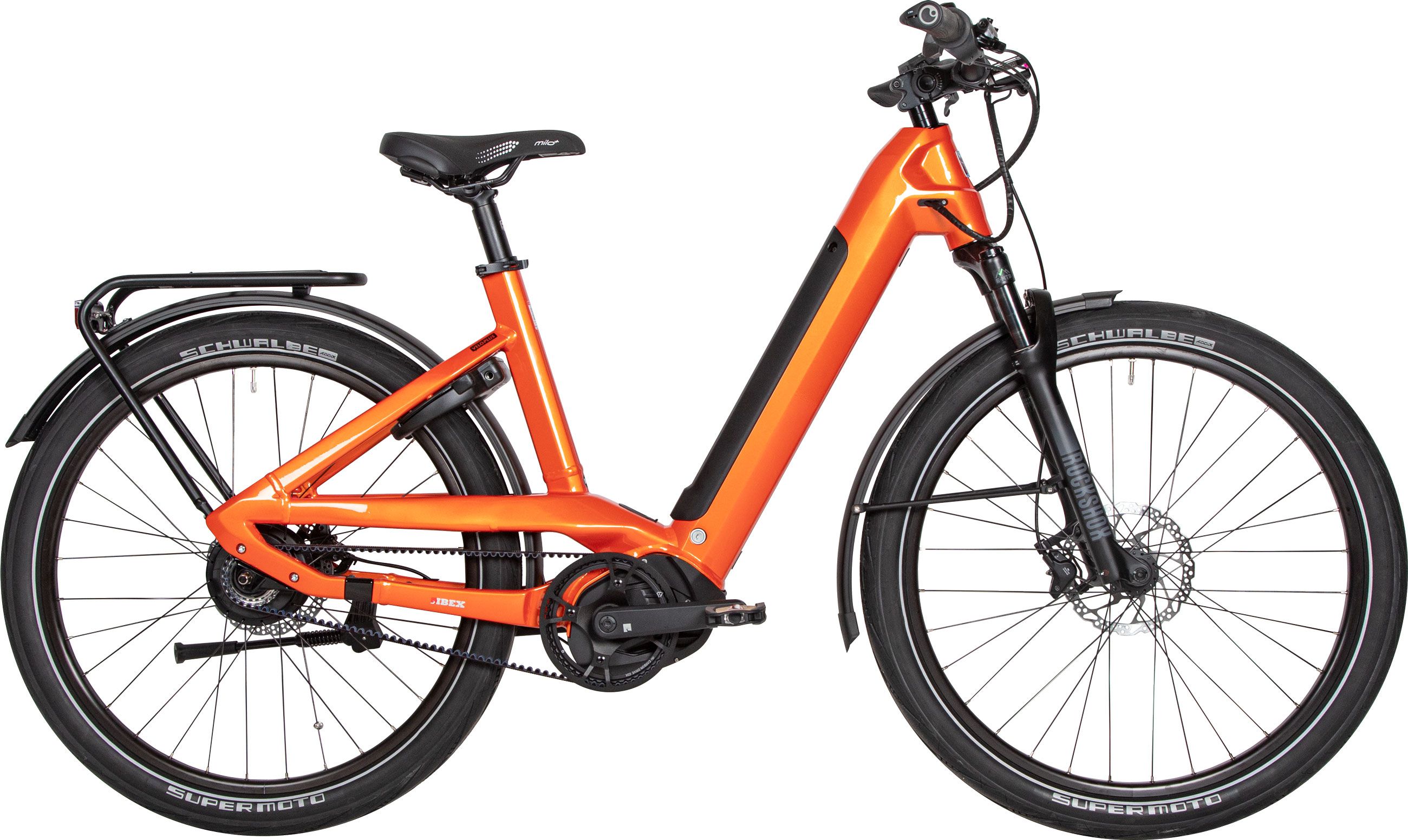 eMISSION  NEO+ Riemen E-City- und Alltagsvelo / sunset orange / 46 CM