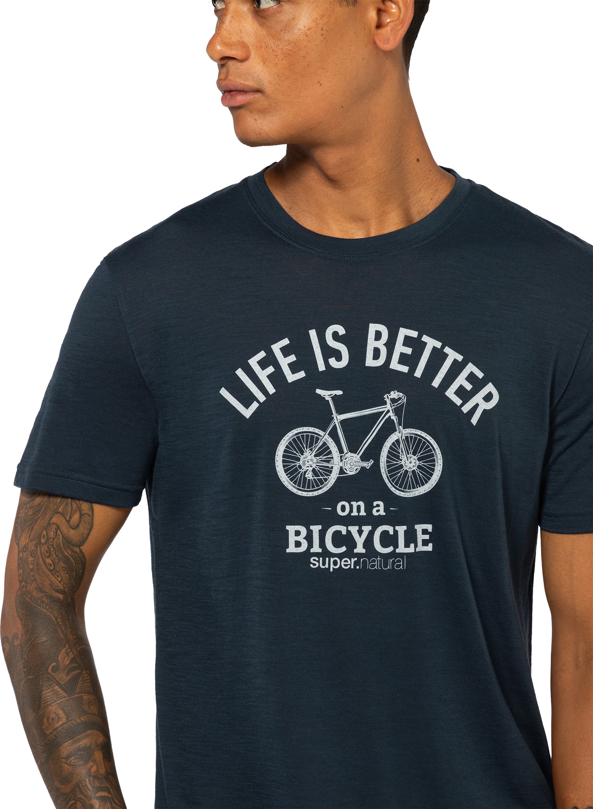 BETTER BIKE Herren-Merino-Kurzarmshirt / blueberry / XXL