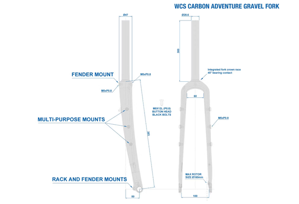 WCS CARBON ADVENTURE GRAVEL FORK / schwarz