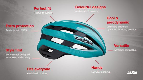 LAZER Unisex Road Sphere Mips Helm / blue / L