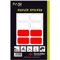Reflex-Sticker Vierecke 3M-Scotchlite Folie / weiss_rot
