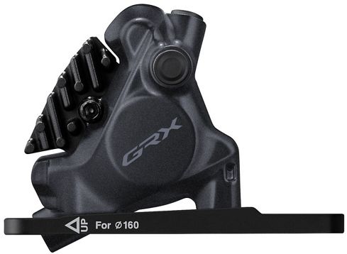 Bremssattel GRX BR-RX410 / schwarz / vorne, Flatmount/inkl. Adapter 140/160 mm vorne