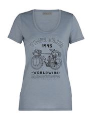 TECH LITE TOUR CLUB 1995 Damen-Merino-Kurzarmshirt / gravel / XL