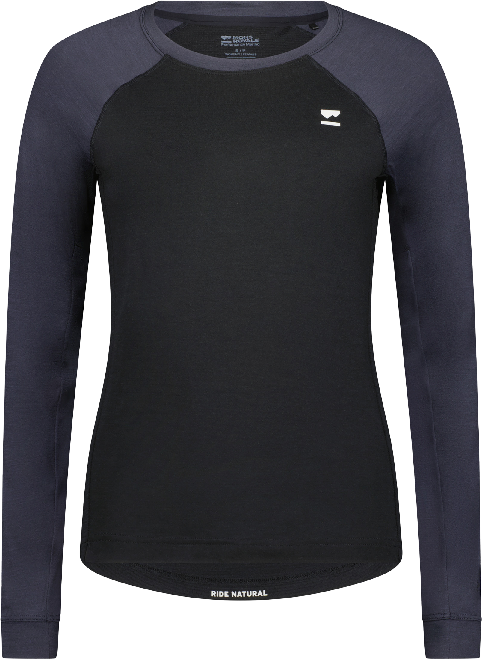 TARN Damen-Merino-Langarmshirt / black/9 iron / S