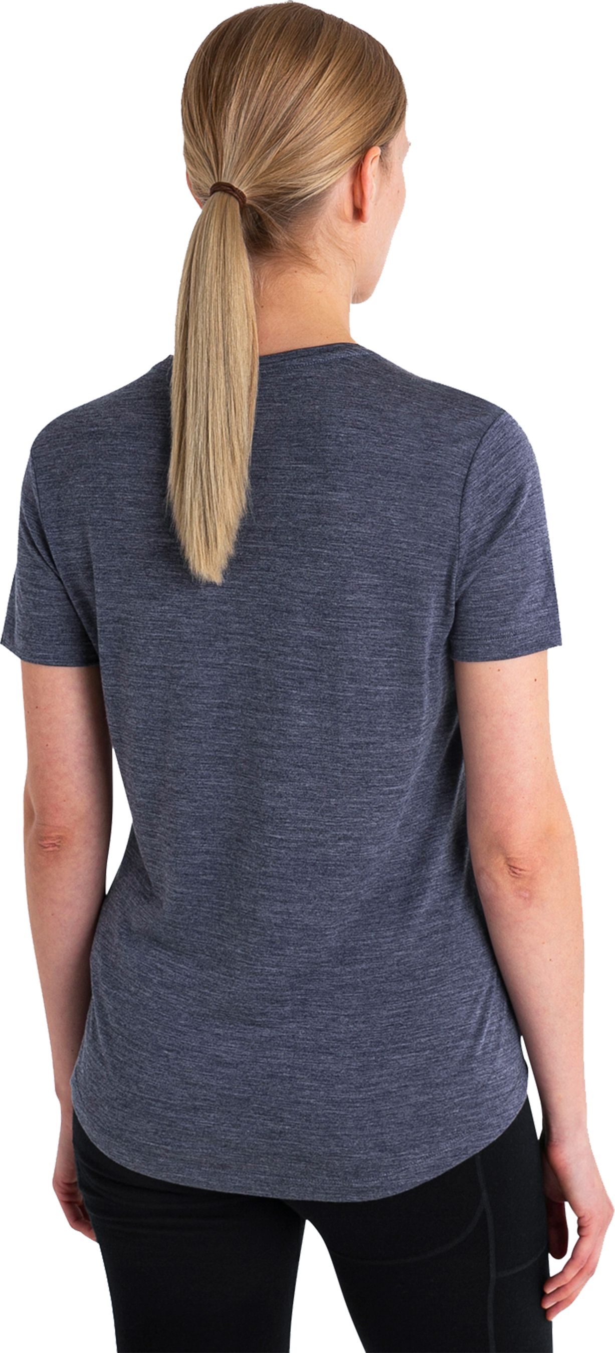 SPHERE III Damen-Merino-Kurzarmshirt / midnight navy hthr / XL