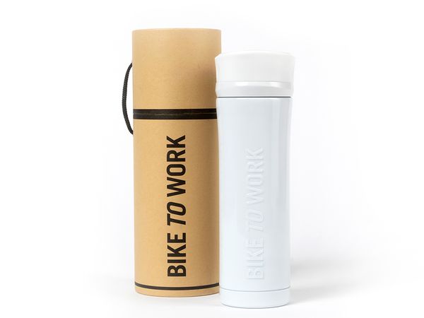 Edelstahlflasche mit Relief