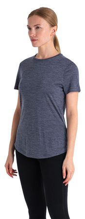 SPHERE III Damen-Merino-Kurzarmshirt / midnight navy hthr / XL