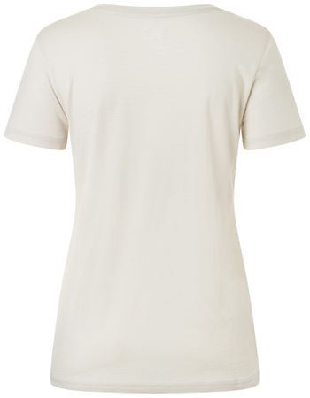 LETS RIDE BIO Damen-Kurzarm-Merino-Shirt / white stone melange/flint stone / XS