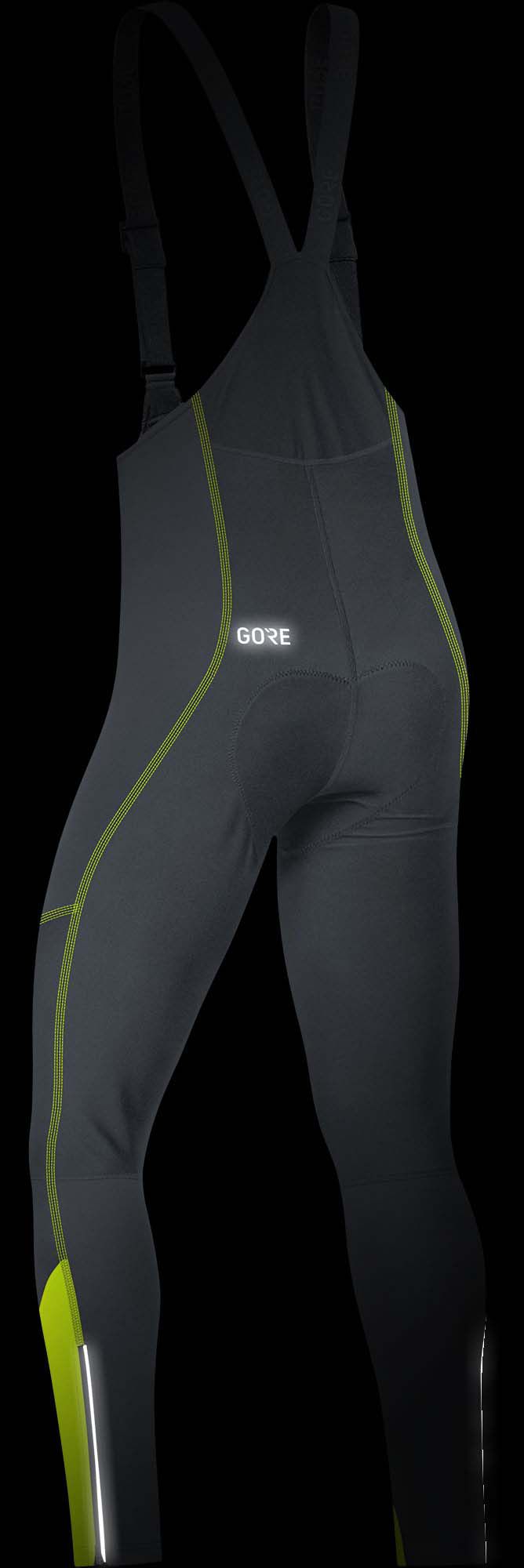 C3 GWS Herren-Softshell-Trägerhose mit Polster / black/neon yellow / S