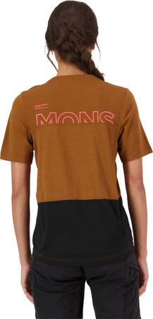 TARN Damen-Merino-Kurzarmshirt / caramel/black / XL