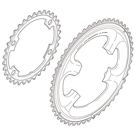 Kettenblatt Ultegra FC-6800 Double / schwarz / 46 Zähne