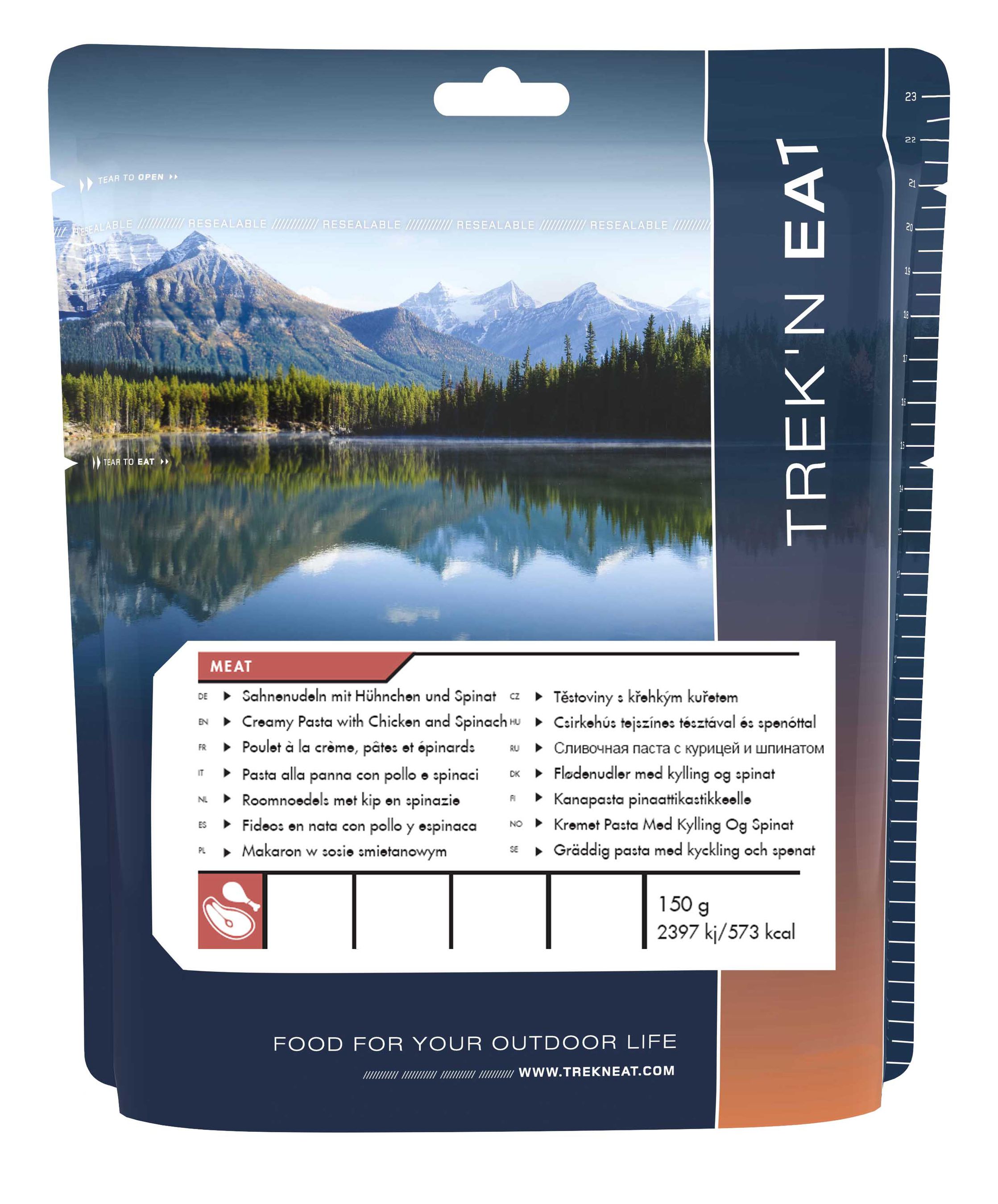TREK N EAT Fertigmahlzeit / Huhn mit Rahmnudeln und Spinat 150g