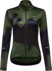 PROGRESS Damen-Thermo-Langarmtrikot / black/utility green / 36