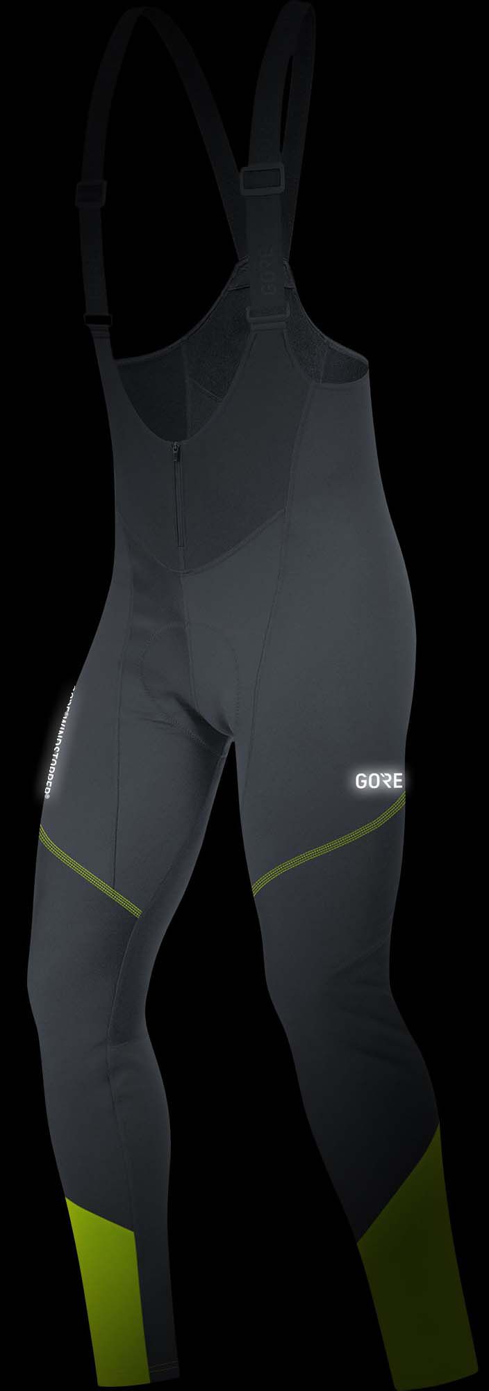 C3 GWS Herren-Softshell-Trägerhose mit Polster / black/neon yellow / S