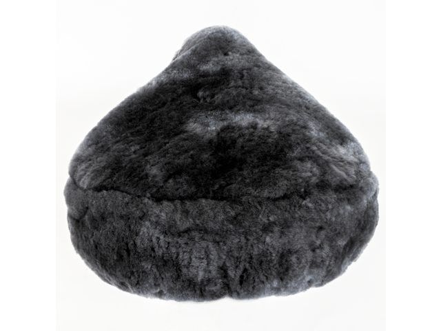 Saddle cover Lamskin black / schwarz-grau