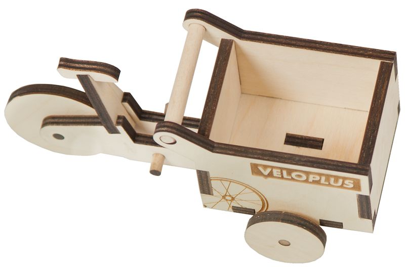 CARGOLI Dreirad Bausatz aus Holz mit VELOPLUS Logo