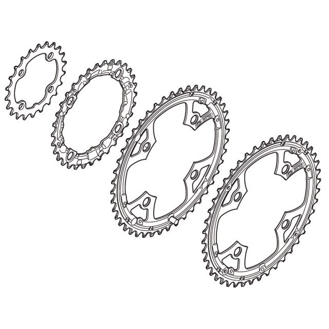 DEORE M510 4-Arm-Kettenblätter 9-fach LØ 64/104 mm / silber / 44 Zähne