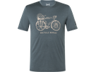 BICYCLE NOMAD BIO Herren-Kurzarm-Merino-Shirt / turbulence blue/vintage khaki melange / M