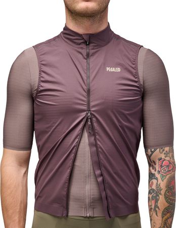 ODYSSEY HIGH VISIBILITY Herren-Gravel-Windweste / burgundy / M