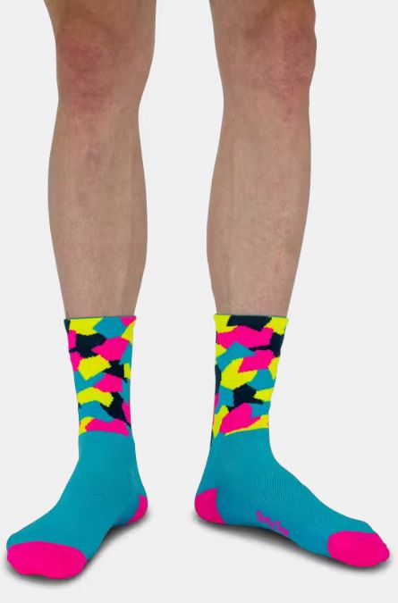 ALLROUND ELITE COLORFUL CAMO Velosocken / blue / L=44-47