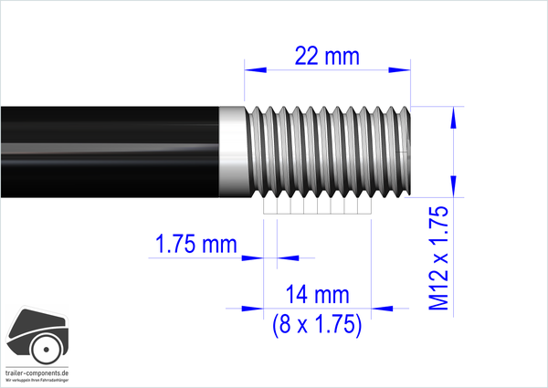 LEGGERO BECCO Steckachsenadapter für FOURMI / M12x1.75, 174mm