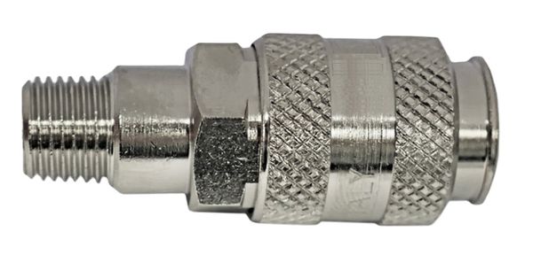 Kupplung mit Aussengewinde 1/4" / silber