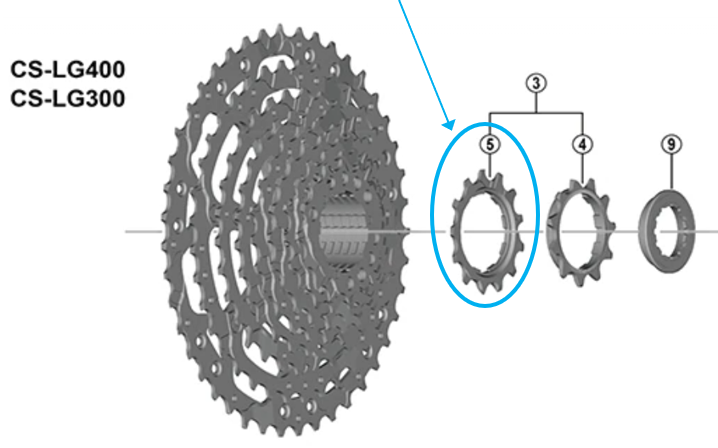 Zahnkranz CS-LG400 / 13 schwarz