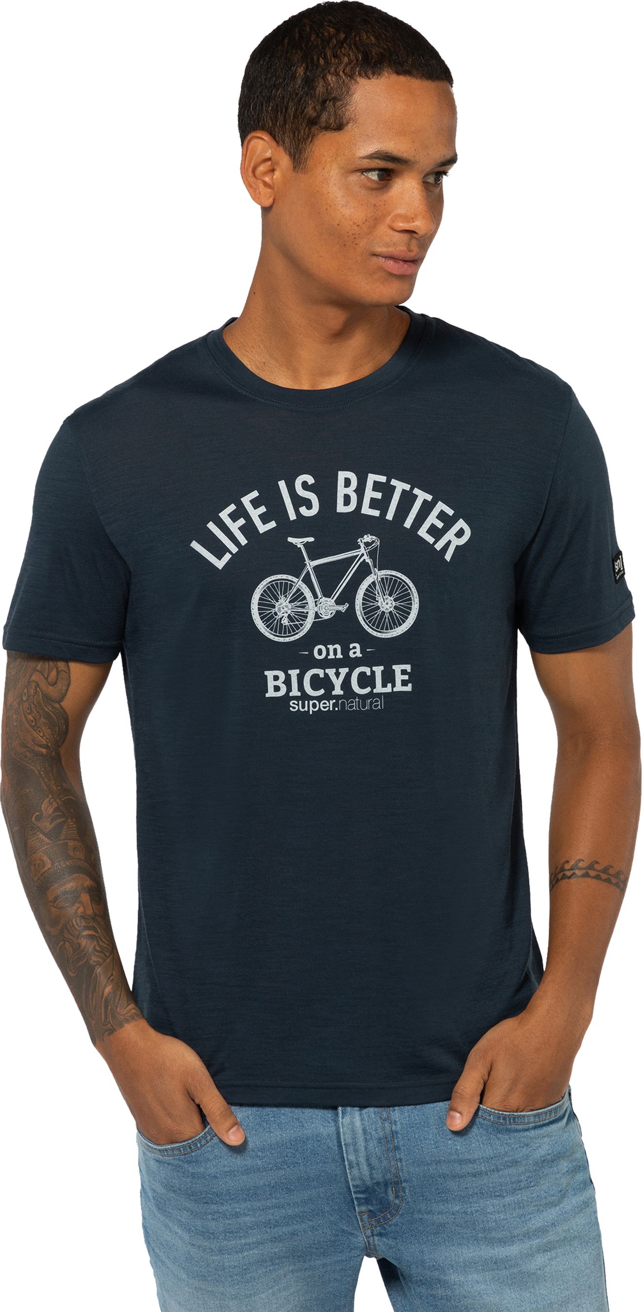 BETTER BIKE Herren-Merino-Kurzarmshirt / blueberry / XXL