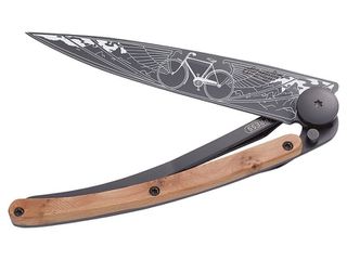 KLAPPMESSER mit VELO-TATOO / schwarz-braun