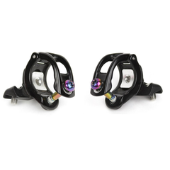Disc Brake Lever Clamp, MatchMakerX, Pair, Rainbow / gloss black/rainbow hardware