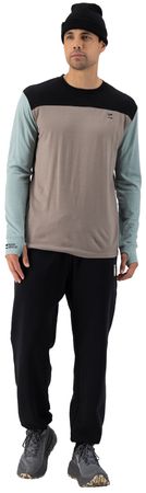 YOTEI Herren-Merino-Langarmshirt / dew/cinder/black / L