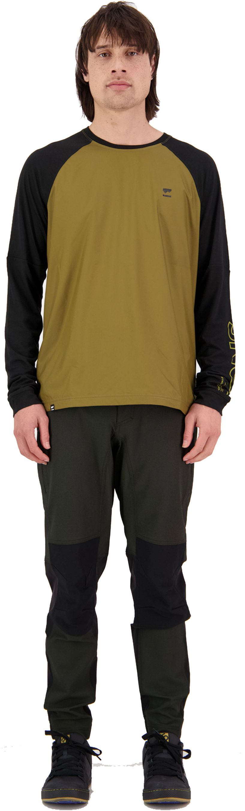 TARN WIND Herren-Merino-Langarmshirt mit Windschutz / lichen/black / XXL