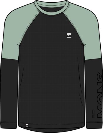 TARN WIND Herren-Merino-Langarmshirt mit Windschutz / glacier/black / L