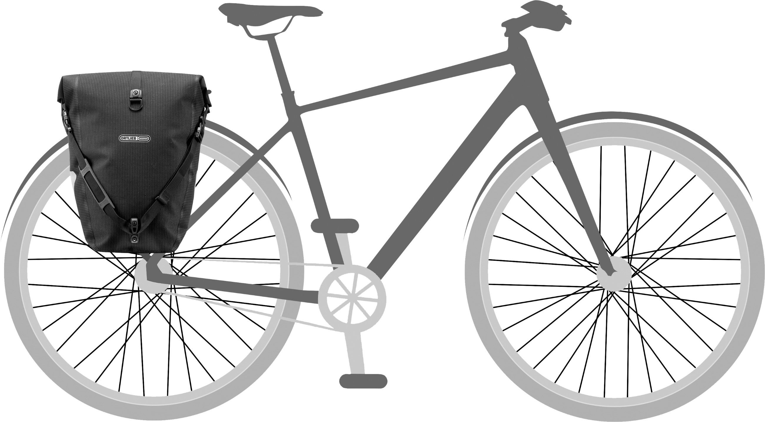 BACK-ROLLER HIGH VISIBILITY Hinterradtasche (Single) / black reflective / 20 L