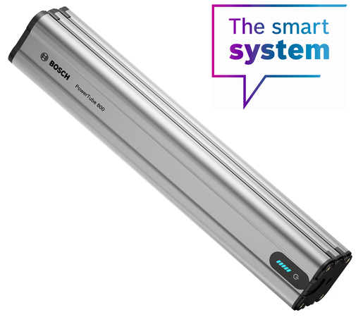 Bosch PowerTube 38YY / silber / BBP3880, horizontal, 22.2 Ah, 800 Wh, 424x77x71 mm, 3900 g